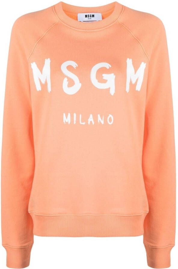 MSGM Sweater met logoprint Oranje