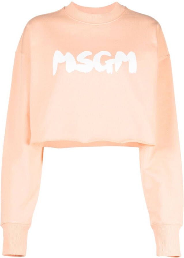 MSGM Sweater met logoprint Oranje