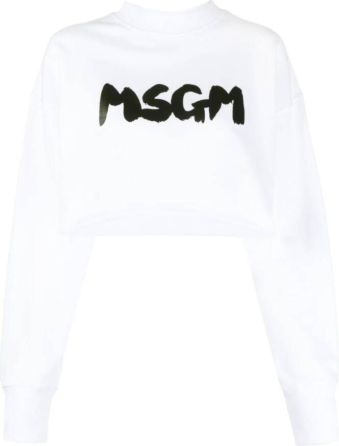 MSGM Sweater met logoprint Wit