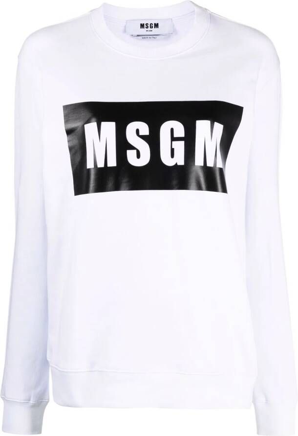 MSGM Sweater met logoprint Wit