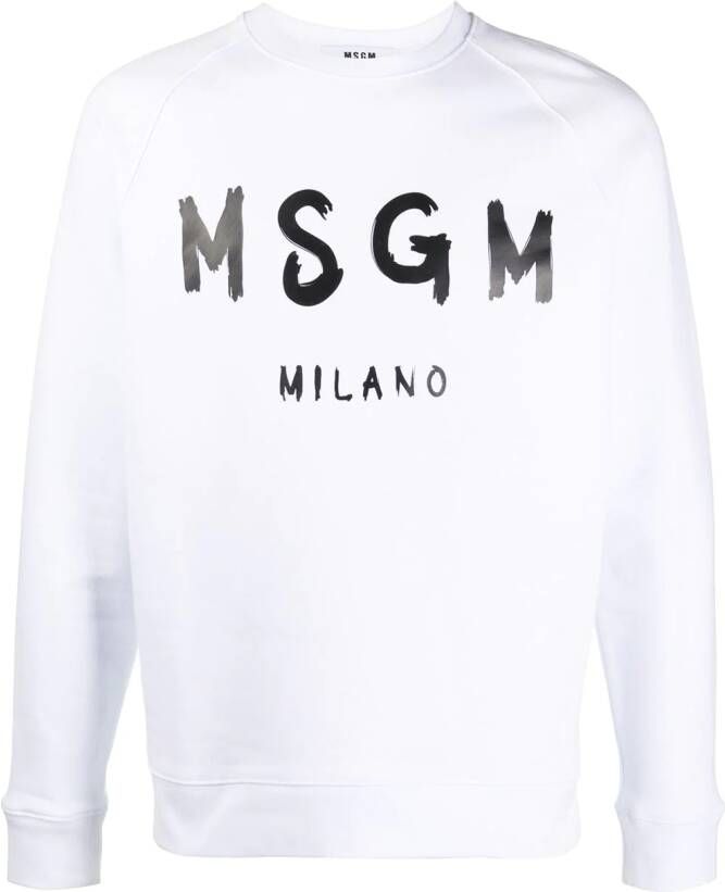 MSGM Sweater met logoprint Wit