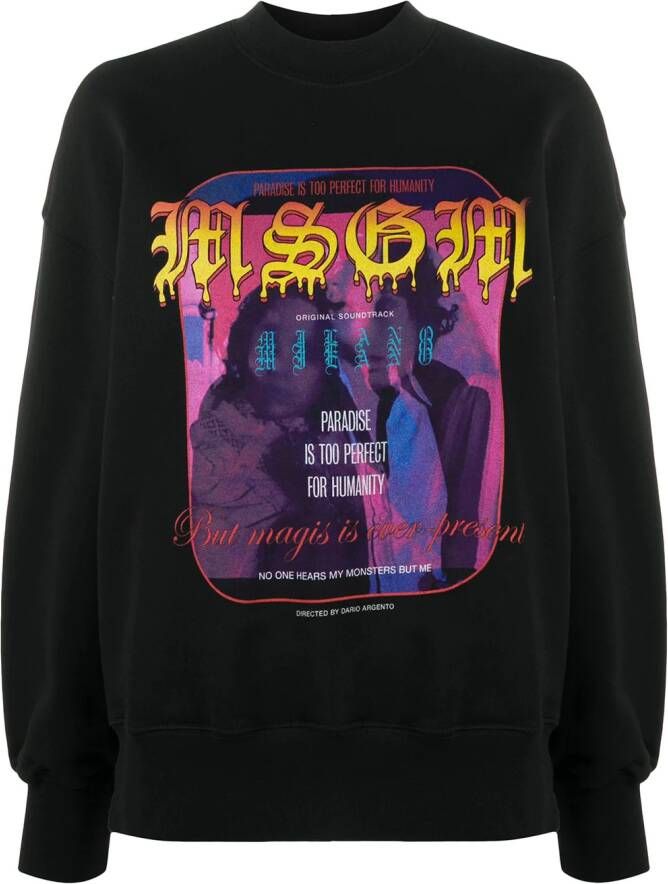 MSGM Sweater met print Zwart