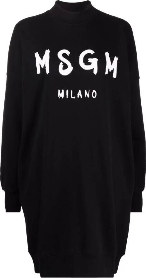MSGM Sweaterjurk met logoprint Zwart