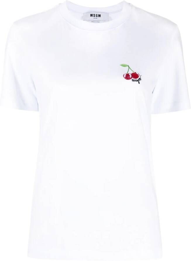 MSGM T-shirt met borduurwerk Wit