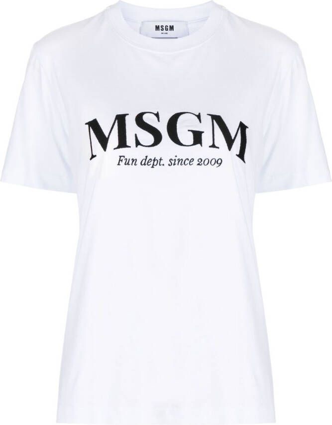 MSGM T-shirt met geborduurd logo Wit