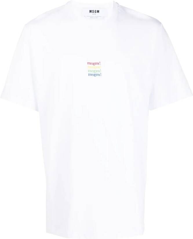 MSGM T-shirt met geborduurd logo Wit