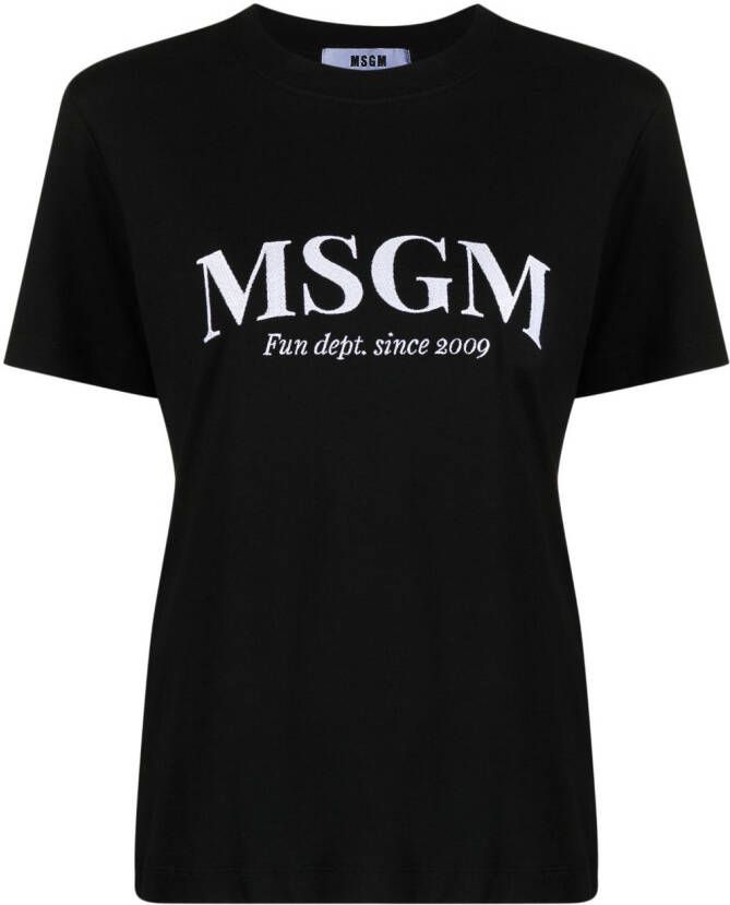 MSGM T-shirt met geborduurd logo Zwart