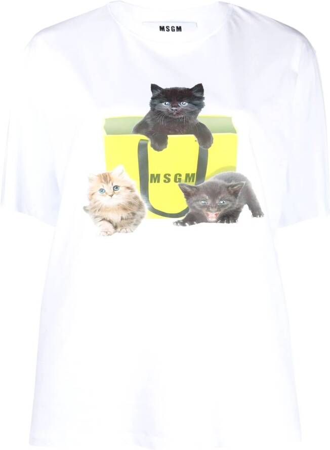 MSGM T-shirt met grafische print Wit