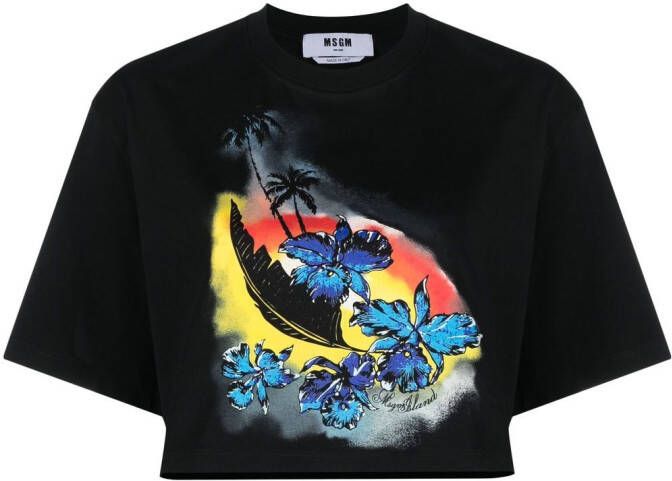 MSGM T-shirt met grafische print Zwart