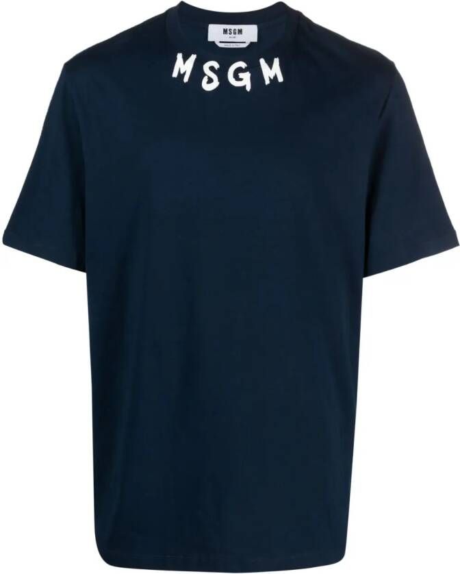 MSGM T-shirt met logo Blauw
