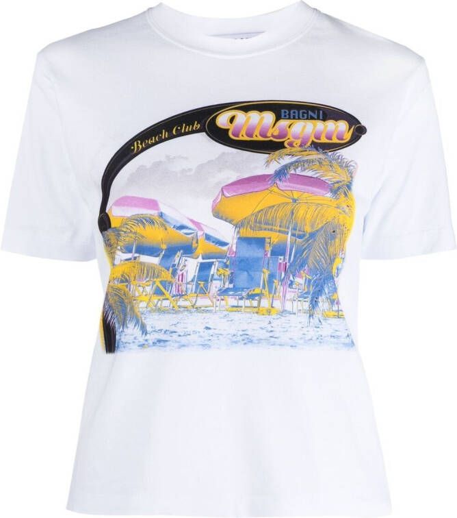 MSGM T-shirt met logo Wit