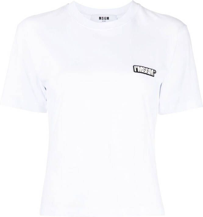 MSGM T-shirt met logopatch Wit