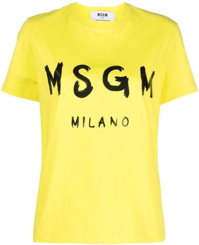 MSGM T-shirt met logoprint Geel