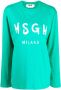MSGM T-shirt met logoprint Groen - Thumbnail 1