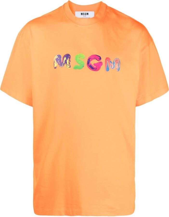 MSGM T-shirt met logoprint Oranje