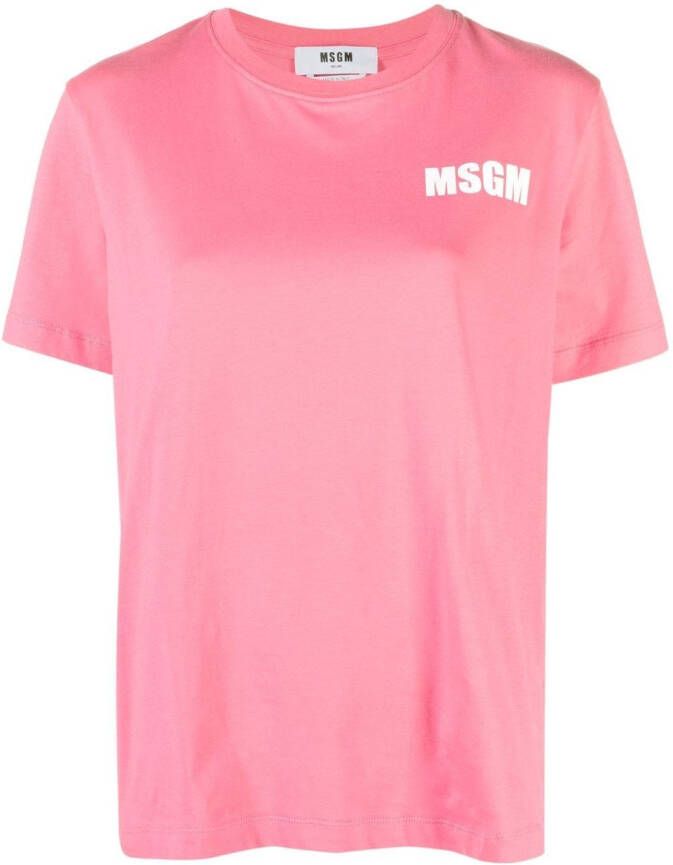 MSGM T-shirt met logoprint Roze