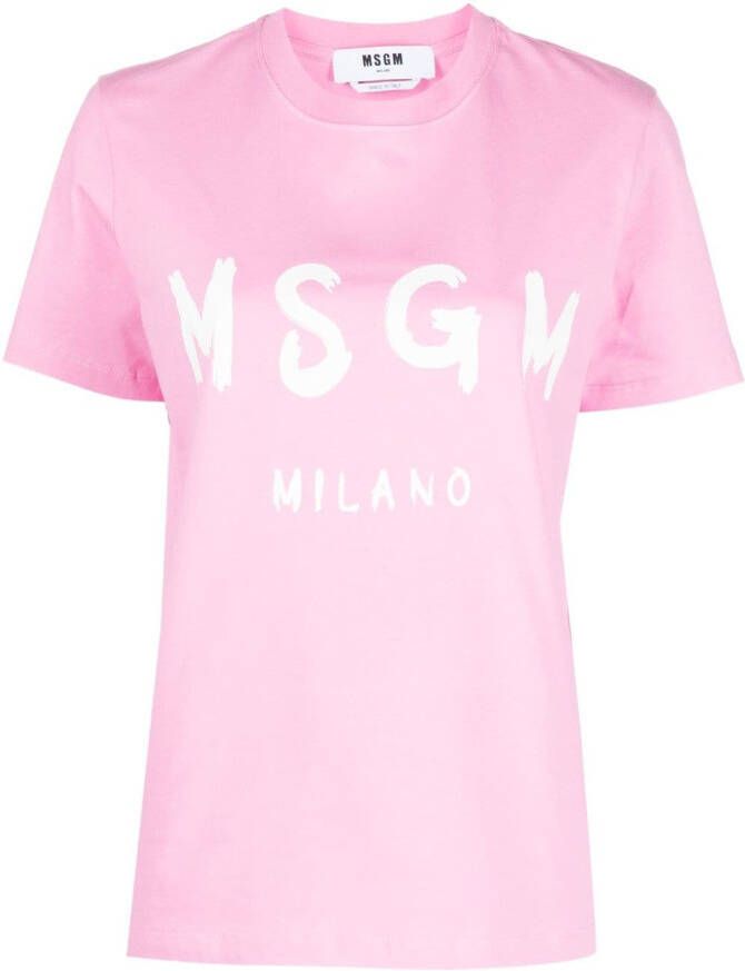 MSGM T-shirt met logoprint Roze