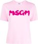 MSGM T-shirt met logoprint Roze - Thumbnail 1