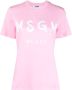 MSGM T-shirt met logoprint Roze - Thumbnail 1