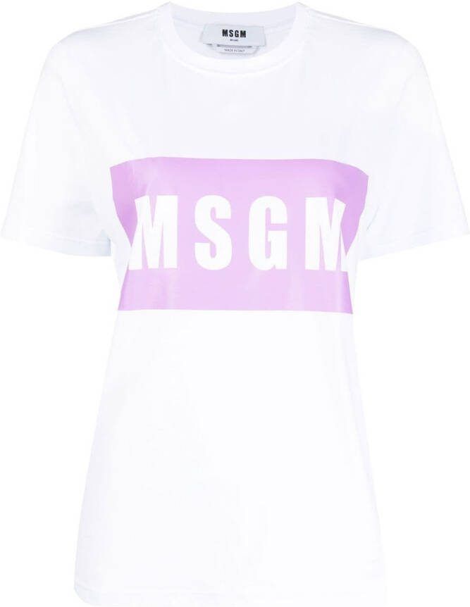 MSGM T-shirt met logoprint Wit