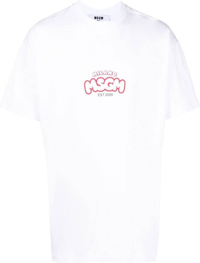 MSGM T-shirt met logoprint Wit