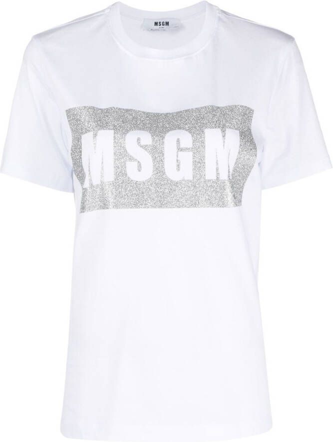 MSGM T-shirt met logoprint Wit