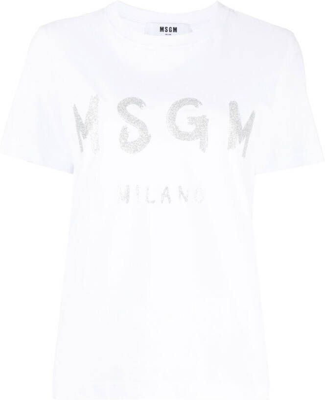 MSGM T-shirt met logoprint Wit
