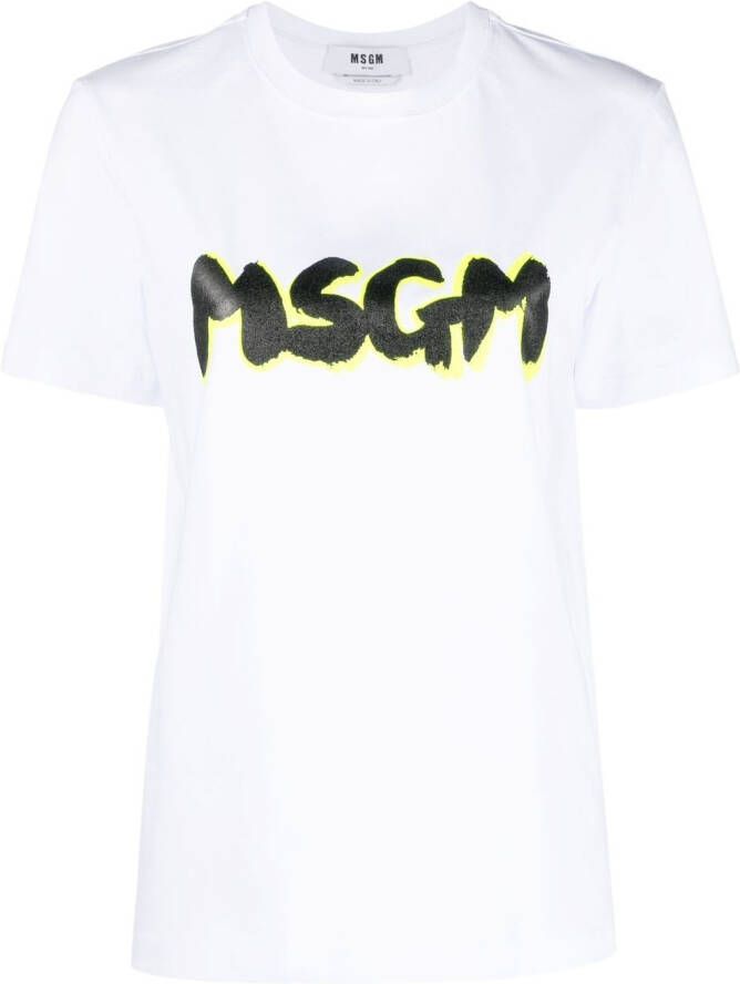 MSGM T-shirt met logoprint Wit