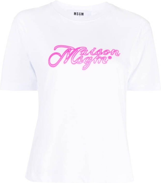 MSGM T-shirt met logoprint Wit