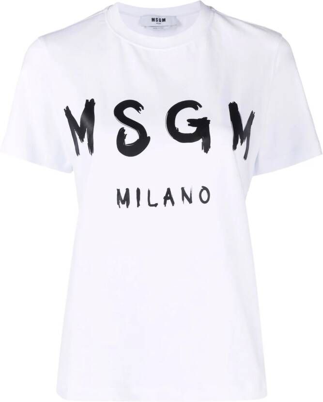 MSGM T-shirtjurk met logoprint Wit