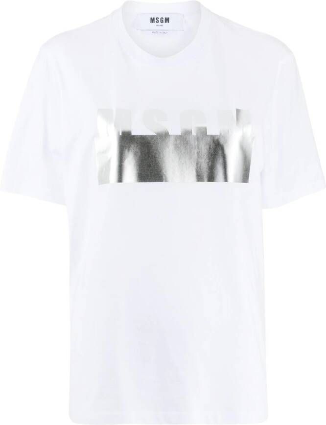 MSGM T-shirt met logoprint Wit