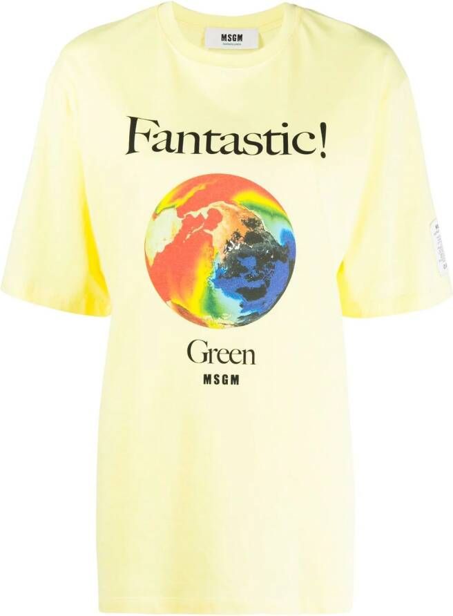 MSGM T-shirt met print Geel