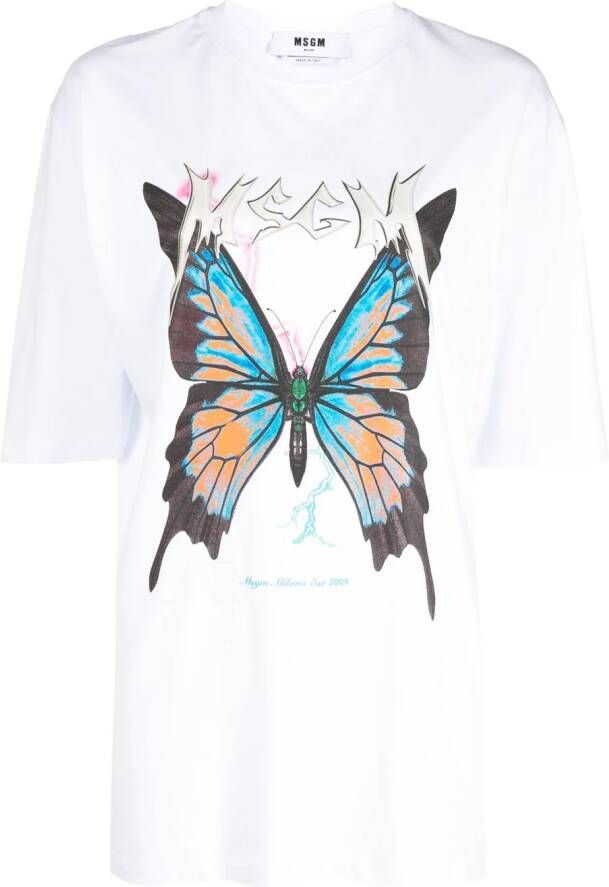 MSGM T-shirt met print Wit