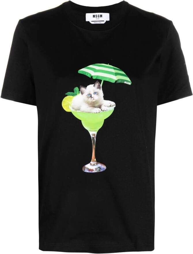 MSGM T-shirt met print Zwart