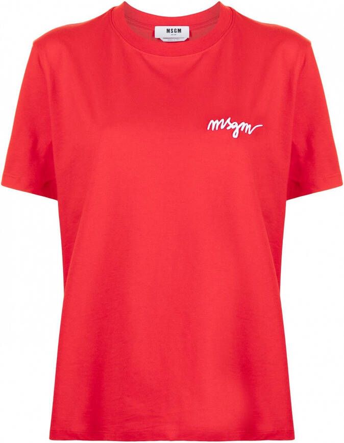 MSGM T-shirt met ronde hals Rood