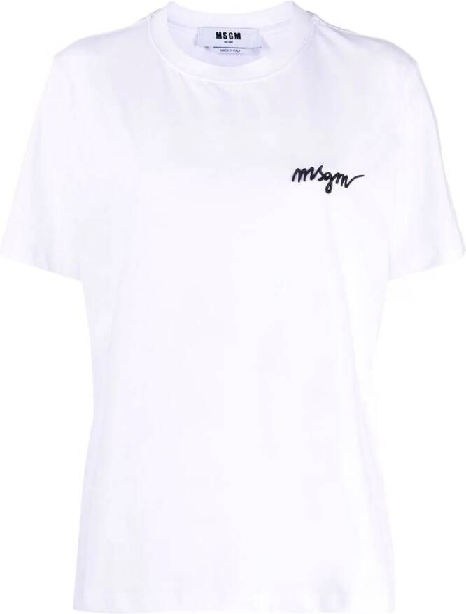 MSGM T-shirt met ronde hals Wit