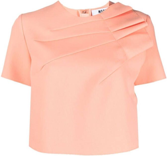 MSGM T-shirt met ruches Oranje