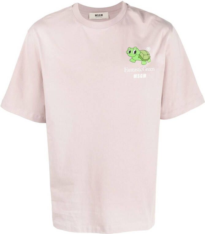 MSGM T-shirt met schildpad print Beige