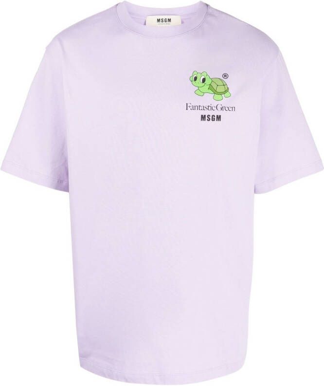 MSGM T-shirt met schildpadprint Paars