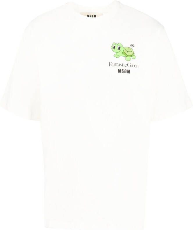 MSGM T-shirt met schildpadprint Wit