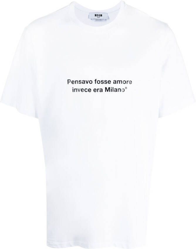 MSGM T-shirt met tekst Wit