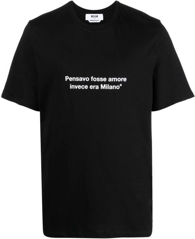 MSGM T-shirt met tekst Zwart