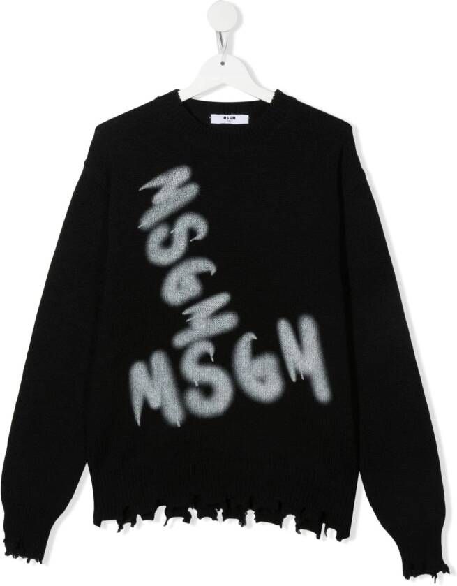 MSGM Kids Trui met logoprint Zwart