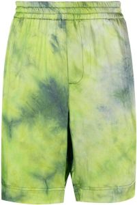 MSGM Bermuda shorts met tie-dye print Groen