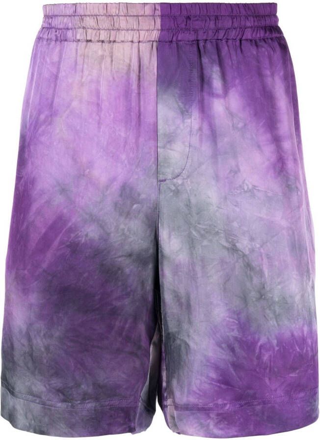 MSGM Trainingsshorts met tie-dye print Paars