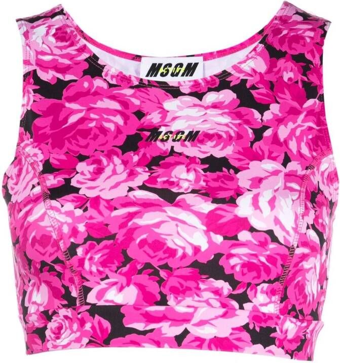 MSGM Top met bloemenprint Roze