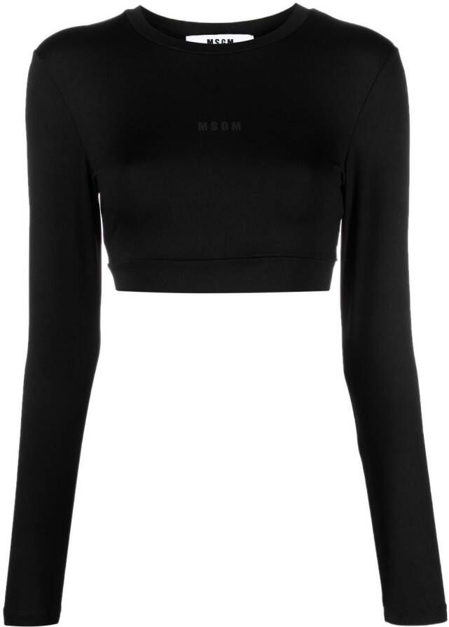 MSGM Top met logoprint Zwart