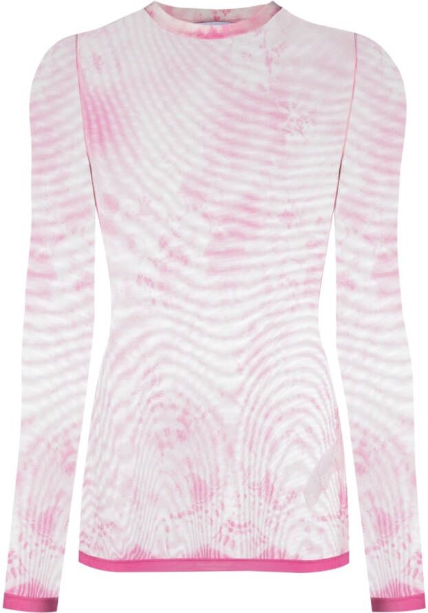 MSGM Top met tie-dye print Roze