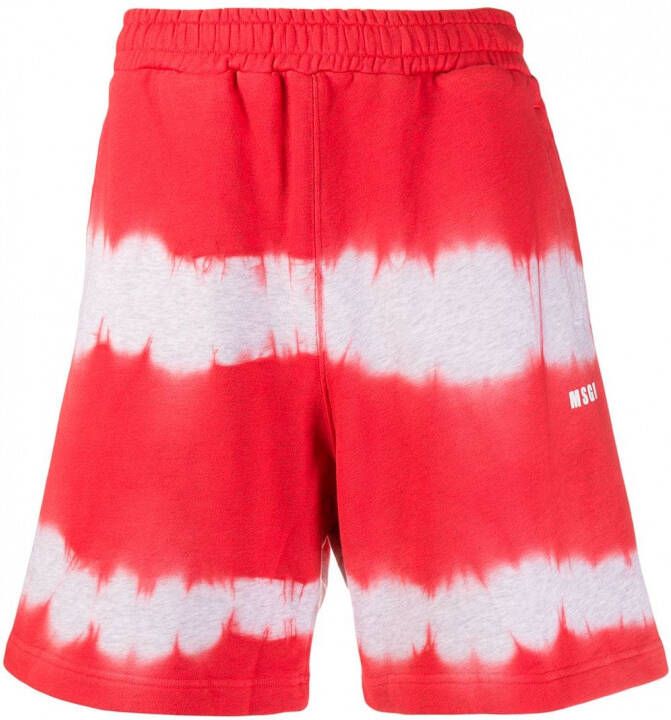 MSGM Trainingsshorts met tie-dye print Rood