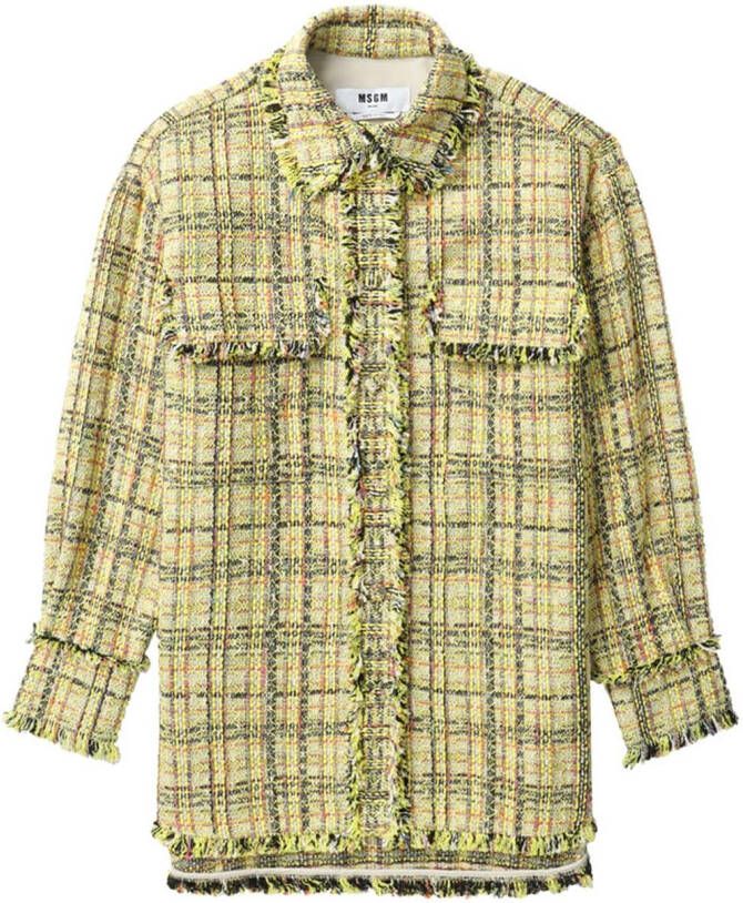 MSGM Tweed shirtjack Geel
